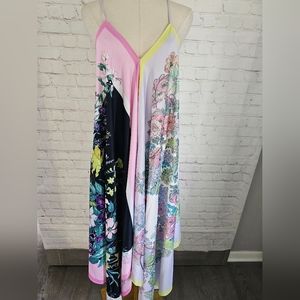 ASOS EDITION Cami Trapeze Scarf Print Satin Dress | Size 4 | EUC